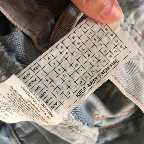 One Teaspoon Womens Light Wash "Chargers" Distressed Cuffed Denim Shorts 24 - Picture 10 of 11